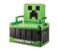 Numskull Minecraft Boîte de rangement 2 en 1 pour jouets et chaise pliante - Organiseur d'accessoires de jeu avec couvercle et poignées pour salles familiales, produit officiel Minecraft