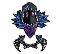 Numskull Pin's officiel Fortnite Raven de collection en métal émaillé - Lot de deux épingles en émail sur une carte au dos, taille unique, Métal, Pas de gemme