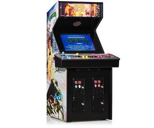 Numskull quarter arcades Tortues Ninja Mutantes Édition Collector Mini Arcade Réplique en Bois véritable à échelle 1/4, ROM Originale, Batterie Rechargeable et Haut-parleurs de 3 W