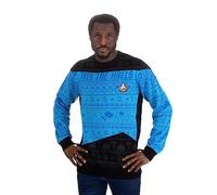 Numskull Star Trek Pull de Noël tricoté Unisexe Bleu Taille XL, Mixte