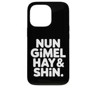 Nun Gimel Hay Shin Lettres Hébraïques Coque pour iPhone 13 Pro