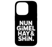 Nun Gimel Hay Shin Lettres Hébraïques Coque pour iPhone 14 Pro