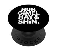 Nun Gimel Hay Shin Lettres Hébraïques PopSockets PopGrip Adhésif