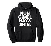 Nun Gimel Hay Shin Lettres Hébraïques Sweat à Capuche