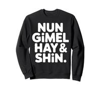 Nun Gimel Hay Shin Lettres Hébraïques Sweatshirt