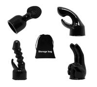 Nunadano Lot de 5 accessoires de baguette de massage pour mini masseur magique, soulagement de la douleur du dos, du cou et des jambes, livré avec sac de rangement