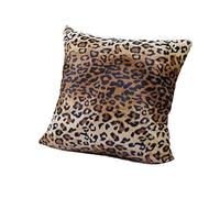 Nunbee Housse de Coussin Matériau Peluche Courte Moderne Modèle Animal Léopard Classique Scandinave Literie Taie d'oreiller de Décoration Voiture Canapé, Modèle1 45 * 45cm