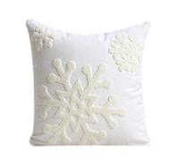 Nunbee Noël Housse de Coussin Decoration canapé scandinave Deco Noel Renne Petit Papa Wapiti Cerf Santa Claus Throw Decoration Coussin taie Noel de fête Cadeau, Flocon de Neige à Broder 2 45x45cm