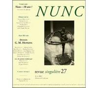 Nunc n°27 Dossier Gerard Manley Hopkins Collectif (Auteur)
