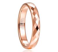 NUNCAD Bague Or Rose Femme Homme, Anneau 4mm en Tungstène, Géométrique Losange, Alliance de Promesses pour Anniversaire Fiançailles Taille 52(16.6)