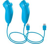 Nunchuck Contrôleurs Pour Nintendo Wii U, Lot De 2 Manettes Remplacement Pour Wii U Jeu Vidéo - Bleu Clair