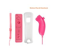 Nunchuck rose - Lot de 2 manettes Nunchuck sans fil pour télécommande Nintendo Wii, avec détection de