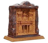 NUNETH Statue de construction, modèle de la ville antique de Petra, sculpture de la collection de maison, décorations de bureau, résine, marron