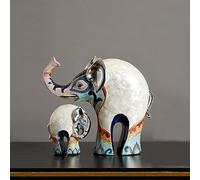 NUNETH Statue D'éléphant, Ornements pour La Maison, Figurine en Résine, Convient pour Le Salon, Le Bureau, Lot De 2 (Colorful,Mother and Son)