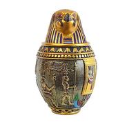 NUNETH Statue égyptienne, pot canope, urne pour cendres, sculpture de décoration d'intérieur, figurine de collection en résine, doré (Qebehsenuef, L)