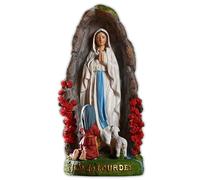 NUNETH Statuette de grotte Notre-Dame de Lourdes - Figurine de décoration de jardin - Décoration de salon - En résine - Blanc