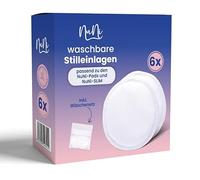 NuNi Lot de 6 coussinets d'allaitement lavables avec filet à linge compatibles avec les coussinets en silicone NuNi et les soutiens-gorge d'allaitement - Super doux et réutilisable