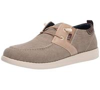 Nunn Bush Brewski Wallabee Mocassins à Enfiler en Toile avec Bout Mocassin élastique pour Homme, Beige (Stone), 43 EU