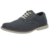 Nunn Bush Homme Otto Canvas Plain Toe Oxford Lace Up Tissu, Bleu foncé, 48.5 EU