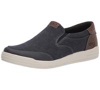 Nunn Bush Men's KORE City Walk Canvas MOC Toe Slip-on Sneaker, Dark Blue, 10