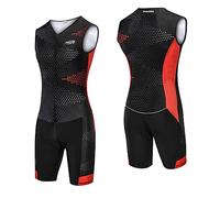 NUNOMO Femmes Haut de Gamme rembourré Triathlon Tri Suit Compression Duathlon Courir Costume de Peau Natation Cyclisme,Triathlon One Piece Aero Cycling Skinsuit (TYP-2,L)