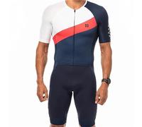 NUNOMO Homme Pro Trifonction Manches Courtes Sports Maillot Cyclisme de Plein Air Vêtements de Triathlon, pour Course À Pied, Natation, Cyclisme,Excercice,Courses，Avec coussinet 9D (TYP-3,L)