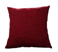 Nunubee Coton et Lin Couleur Pure Classique de Housses de Coussin Taies d'oreiller 45 * 45cm, Rouge Vineux