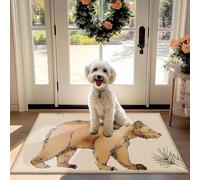 Nunubee l'ours de la Forêt Paillasson antidérapant Absorbant Entrée Tapis avec des Aiguilles de Pin de la Conception, de la Piscine Extérieure Tapis pour l'avant de la Porte de la Cuisine Couloir