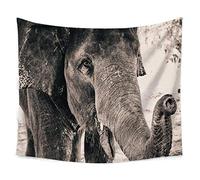 Nunubee Nunbee Tapisserie Wandbehang Éléphant Mandala Forestière Hippie Etoile Elephant murales Indienne 3D Wall noël Tapestry Chambre d'étudiant Décoratifs, l'éléphant 90 * 75cm