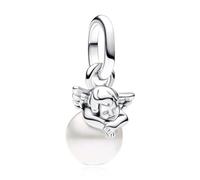 NUNUYAYA Breloque en argent sterling 925 avec pendentif en forme de mini anges Amor avec oxyde de zirconium 5A pour bracelets à breloques pour femme, fête des mères, Noël, cadeau d'anniversaire