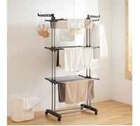 NUO Etendoir - Séchoir A Linge- 3 Niveaux - Rangement Facile,Déplacement Facile - Gris