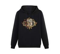 NUO YI JIA Men's Hoodies Pullover Long Sleeve Sweatshirts Path of Exile Game Logo Long Sleeve Sweatshirts Black XL