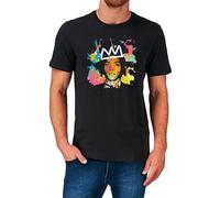 NUO YI JIA Qvfjean-Michel Basquiat T Shirt Graffiti New York 70'S 80'S 90'S T-Shirt Black XL