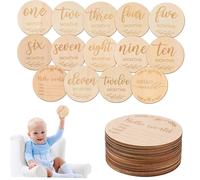 NUOBESTY 1 Ensemble De Tranches De Bois Pour Bébé Photos Mensuelles De Bébé Signes D'Étapes Du Mois De Disques D'Étapes Photo Premières Plaques D'Étapes Pour