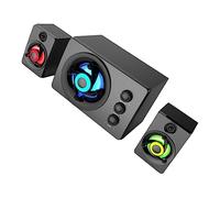 NUOBESTY 1 Ensemble Enceinte Stéréo Multimédia avec Effets Lumineux LED et Surround pour Ordinateur TV et Médias