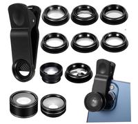 NUOBESTY 1 Ensemble Kit Objectifs pour Smartphone avec Objectif Angle Fisheye Macro et Plus Accessoires de Photographie Mobile Polyvalents et Durables