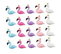 NUOBESTY 1 Jeu Accessoires De Coque De Téléphone Diy Résine Décorations De Flamant Colorées Pour Coque De Téléphone Crème Fournitures Artisanales Couleur 50 Pièces