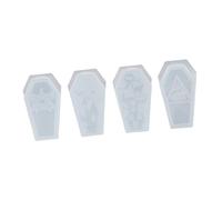NUOBESTY 1 Jeu Moule Diy Coffin Design Pour Boîte De Rangement Halloween Silicone Et Réutilisable Ensemble Avec Couvercles Moule Cristal Époxy Pour Artisanat 4 Pièces