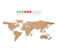 NUOBESTY 1 Jeu planche de bois carte du monde décoration murale trousse carte du monde à accrocher mur mappemonde world map carte du monde en liège rustique carte du monde en bois Khaki