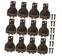 NUOBESTY 1 Jeu Protège Pied De Caisse en Bois Meubles Pied De Meuble Bronze Clé Rétro Protecteur Base Pieds De Table Décoratifs Bijoux Poitrine Pieds Alliage De Zinc Brun Foncé 12 Pièces