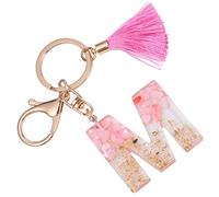 NUOBESTY 1 Pc ornement alphabétique Accessoires de Décoration de clé porte-breloque en résine porte-clés femmes accessoires de voiture accessoires filles pendentif porte-clés gland rose