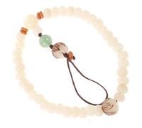 NUOBESTY 1 Pièce Corde Perte pour Téléphone Lanière Élastique Style Chinois Rétro avec Perles Bracelet de Poignet Pratique pour Randonnée Course et Vie Quotidienne
