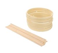 NUOBESTY 10 Ensembles Diy Chinese Round Hand Fan Frame Kit With Handles For Creative Crafting Weddings Parties And Stage Performances Convenient Art Material For Family And Group Activities