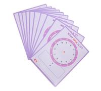 NUOBESTY 10 Feuilles Effaçables pour Apprendre Heure Double Face Papier Réutilisable Entraînement Lecture de Horloge pour Garçon Fille Fournitures Pédagogiques pour École et Apprentissage à