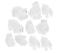 NUOBESTY 10 Figurines Miniatures Ours Polaires en Résine pour Décoration De Noël Accessoires De Terrarium Et Fêtes - Charmants Ornements Blancs