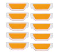 NUOBESTY 10 Pièces Balises Réfléchissantes de Marquage Routier Jaunes en Plastique Polycarbonate, Visibilité Nocturne Améliorée, Faciles à Installer pour Passages Piétons et Voies D'accès