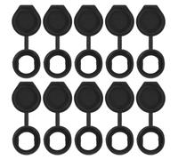NUOBESTY 10 Pièces Cache de Serrure à Came de Porte, Cache-trou de Verrouillage en Caoutchouc Noir, Étanche, Ajustement Précis pour Serrure à Came 19mm, pour Bureaux et Maisons