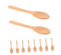 NUOBESTY 10 Pièces Cuillères Bois Miniatures pour Miel Café Épices Glace Petit Manche Polyvalent Cuisine Maison