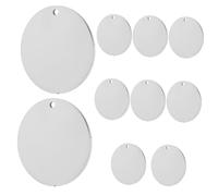 NUOBESTY 10 pièces Lot de Pendentifs Acier Inoxydable Épais Surface Miroir Polie Ronds pour Gravure DIY Médailles Personnalisées pour Chiens et Chats Porte-clés et Charms Décoratifs
