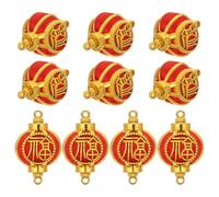 NUOBESTY 10 Pièces Lot de Pendentifs Lanternes Chinois Symbole Fu Chance Décorations Mini Feng Shui pour Maison de Poupée pour Nouvel An Chinois Mariages